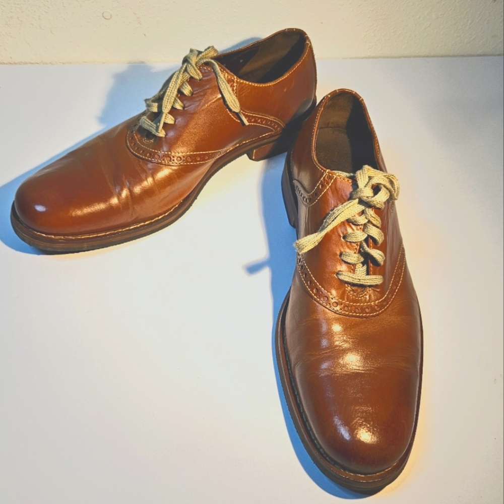 Cole Haan Drake Mens Leather Oxfords Shoes Sz 9M Brown Lace Up DadCore Academia
